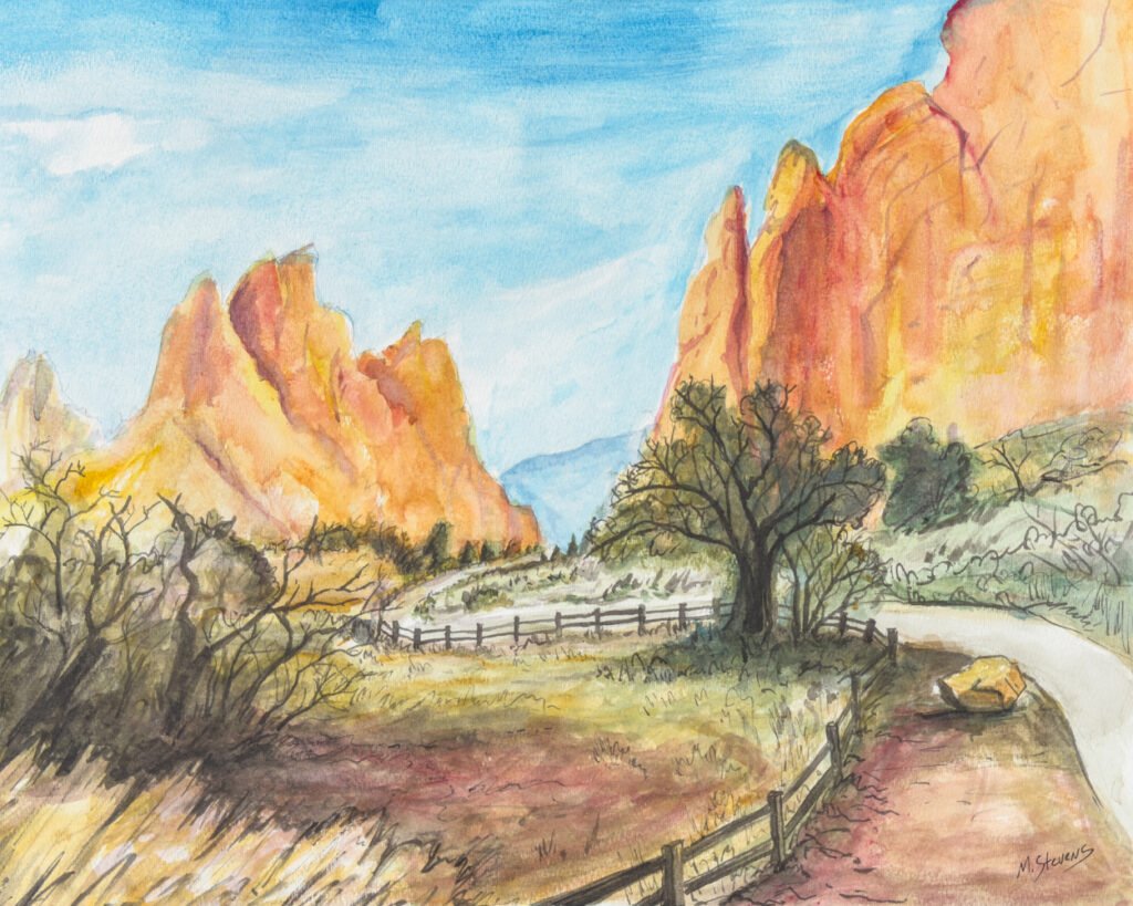 Garden of the Gods - 1000 Painting of the Garden of the Gods in watercolor and Ink