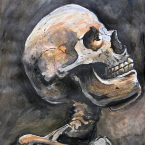 Original Painting: Dramatic Skull Study